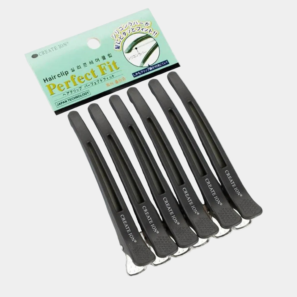 Lot de 6 pinces crocodile coiffure – Double charnière en noir