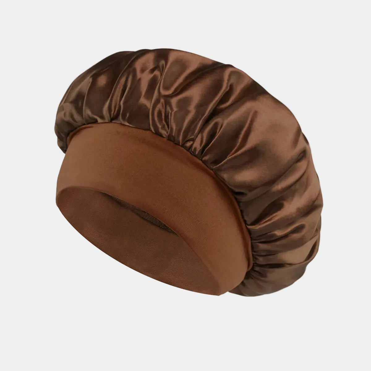 Bonnet en satin marron