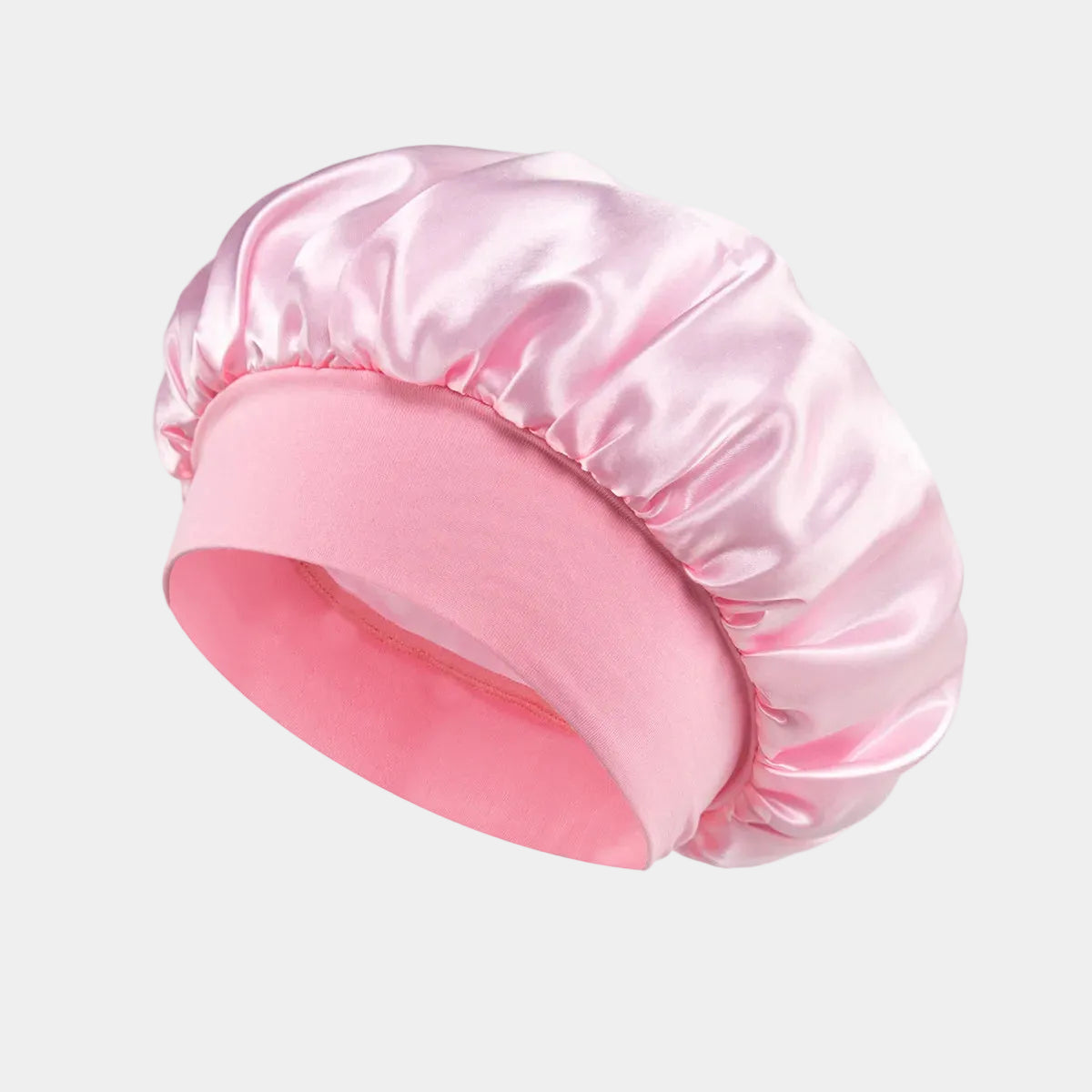 Bonnet en satin rose