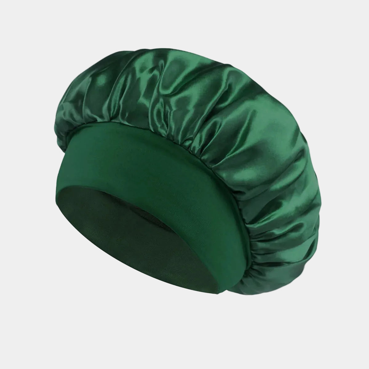 Bonnet en satin vert