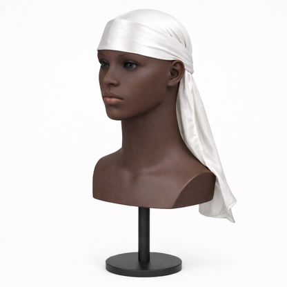 Durag en soie unisexe à longues attaches