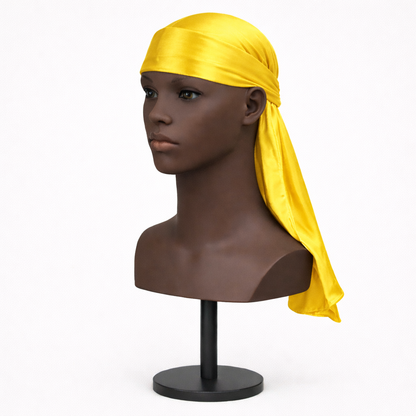 Durag en soie unisexe à longues attaches
