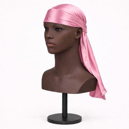 Durag en soie unisexe à longues attaches