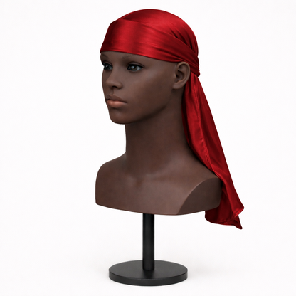 Durag en soie unisexe à longues attaches
