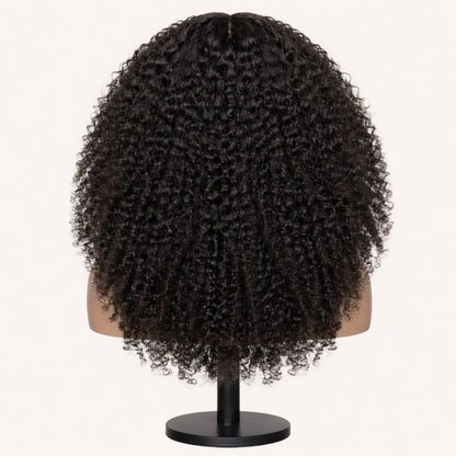 HairMakiti - Perruque_Noire_Sans_Colle_Bresilienne_Lace_Closure_4x4_Crepu_BouclePre-decoupee_Remy_Hair_vue arrière