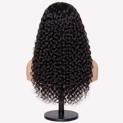 HairMakiti - Perruque_Noire_Sans_Colle_Bresilienne_Lace_Closure_4x4_Ondulee_Profonde_Pre-decoupee_Remy_Hair - vue arrière
