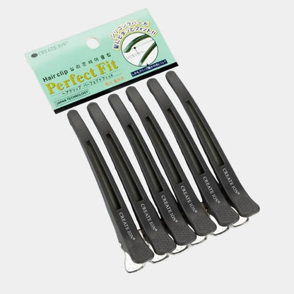 Lot de 6 pinces crocodile coiffure – Double charnière en noir