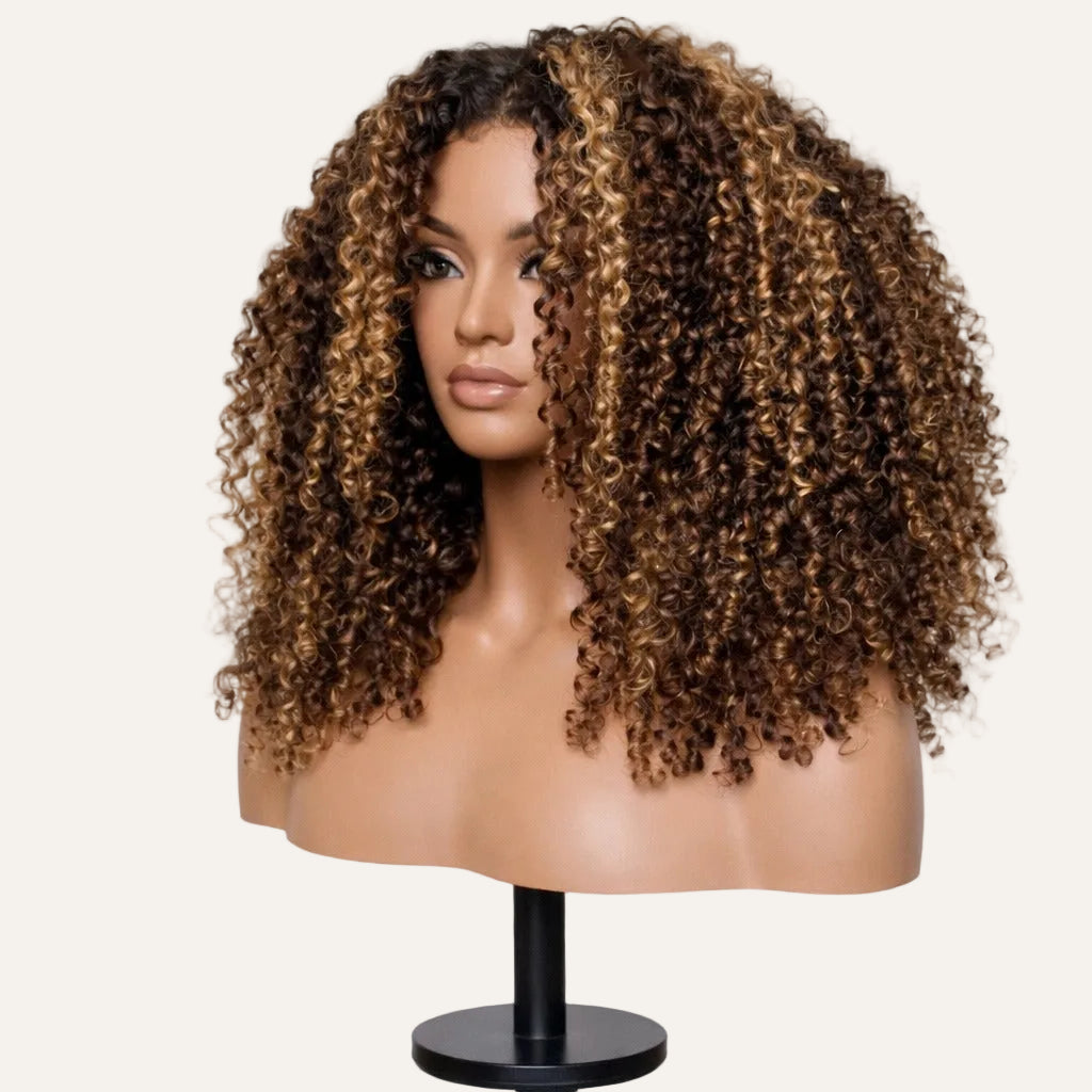 Perruque Brun Et Blond Miel Sans Colle Brésilienne Lace Closure 5x5 Ondulée Profonde Pré-épilée Bob – Remy Hair