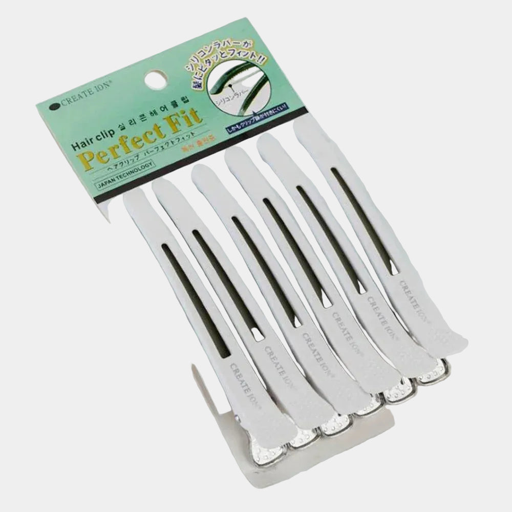 Lot de 6 pinces crocodile coiffure – Double charnière en blanc